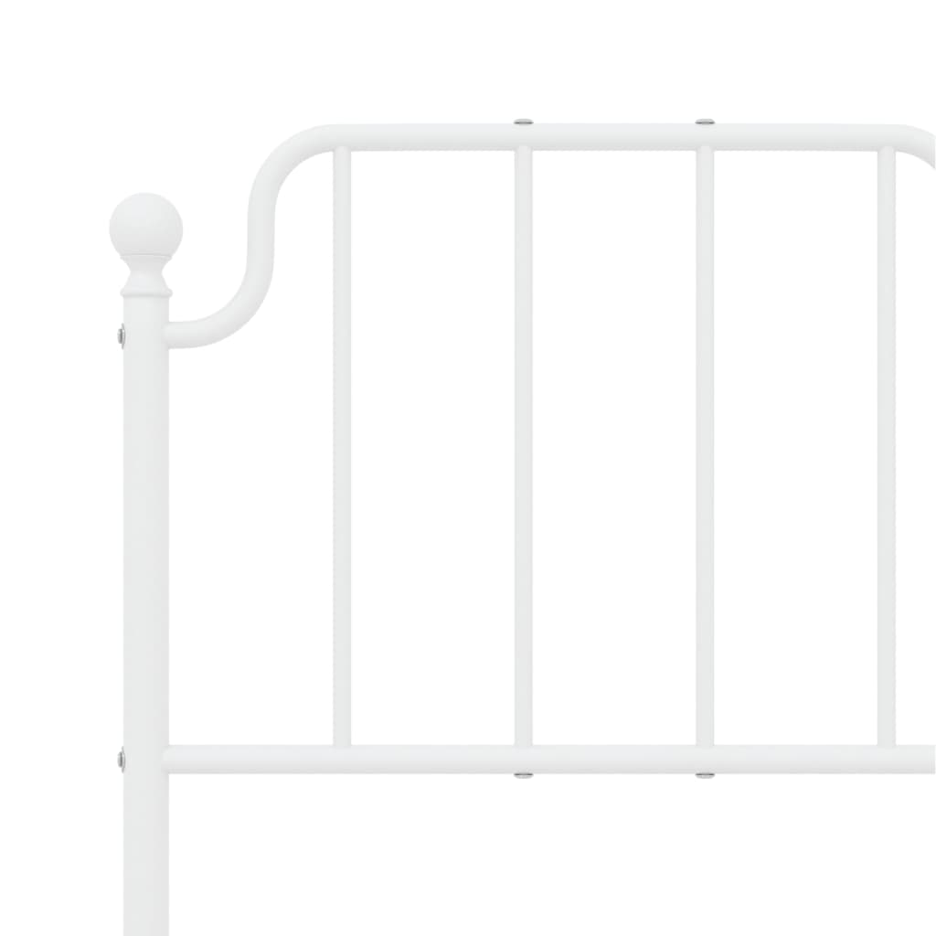 vidaXL Metal Bed Frame without Mattress with Headboard White 120x190 cm Small Double