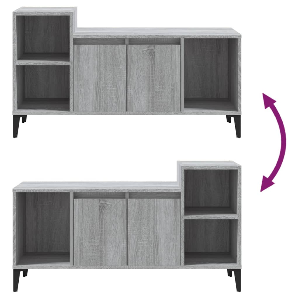 vidaXL TV Cabinet Grey Sonoma 100x35x55 cm Engineered Wood