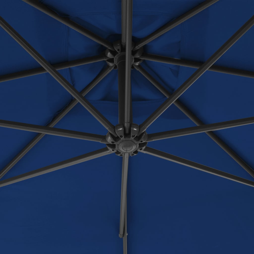 vidaXL Cantilever Garden Parasol with Steel Pole 300 cm Azure Blue