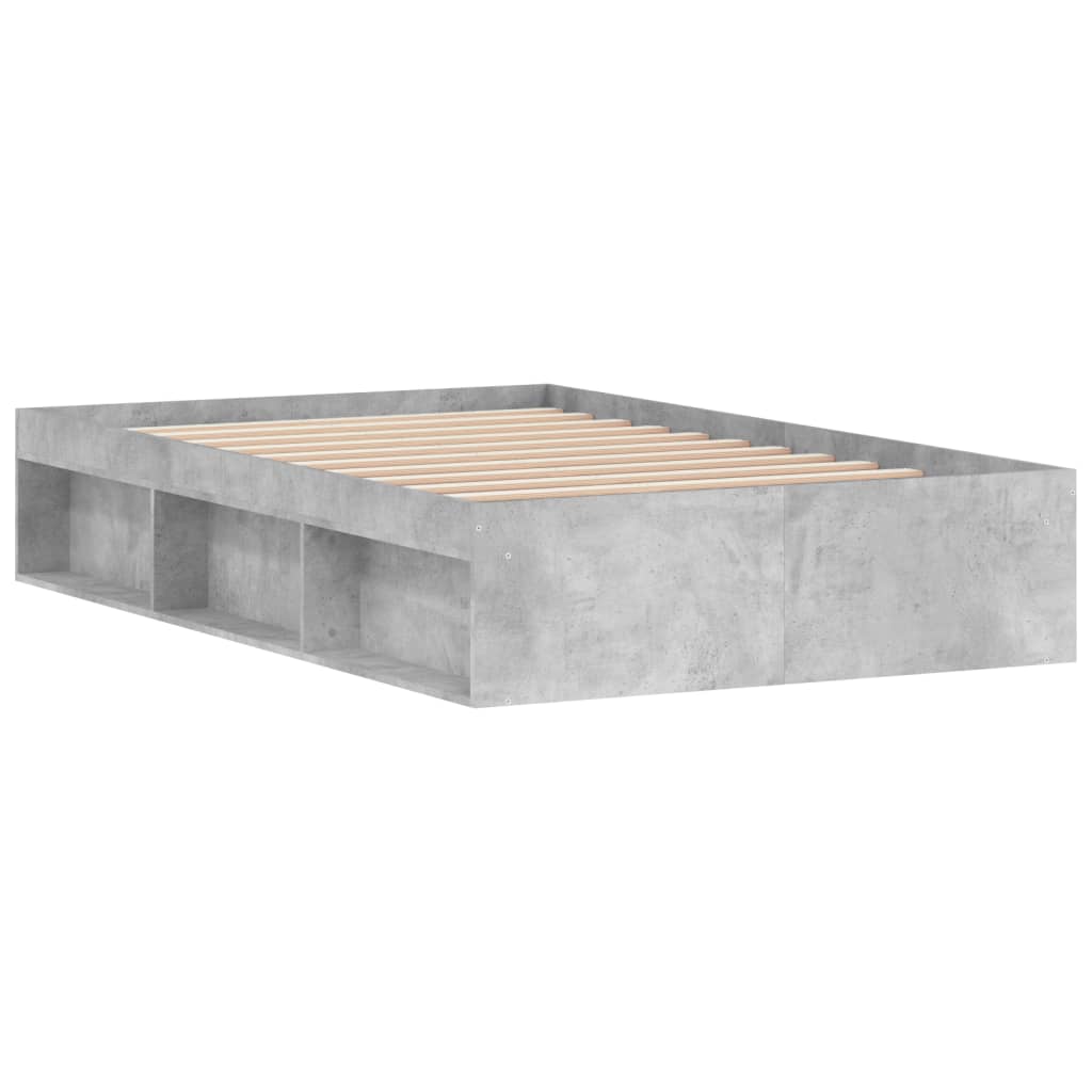 vidaXL Bed Frame without Mattress Concrete Grey 120x190 cm Small Double