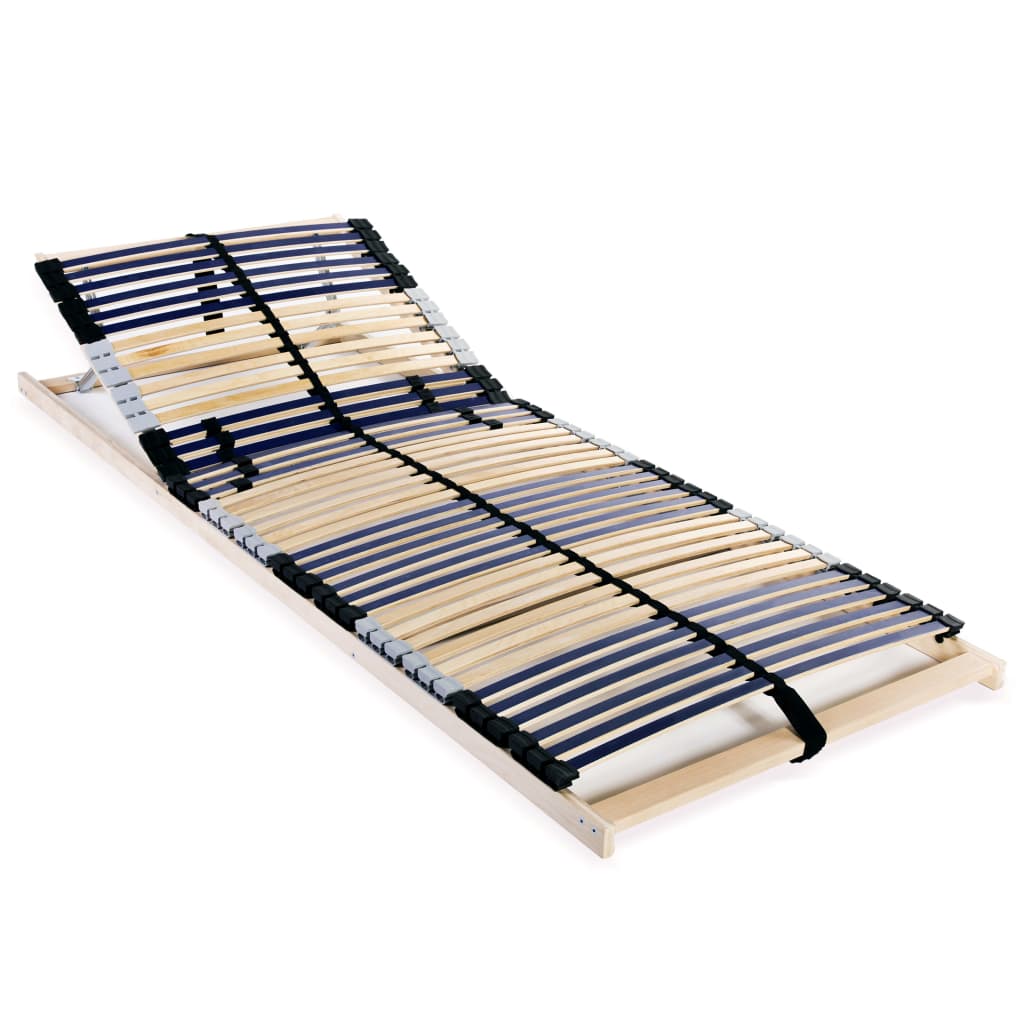 vidaXL Slatted Bed Base without Mattress with 42 Slats 7 Zones 90x200 cm