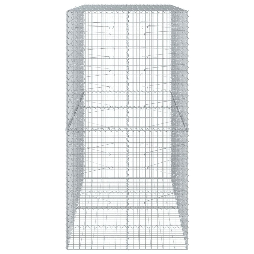 vidaXL Gabion Basket with Cover 200x100x200 cm Galvanised Iron