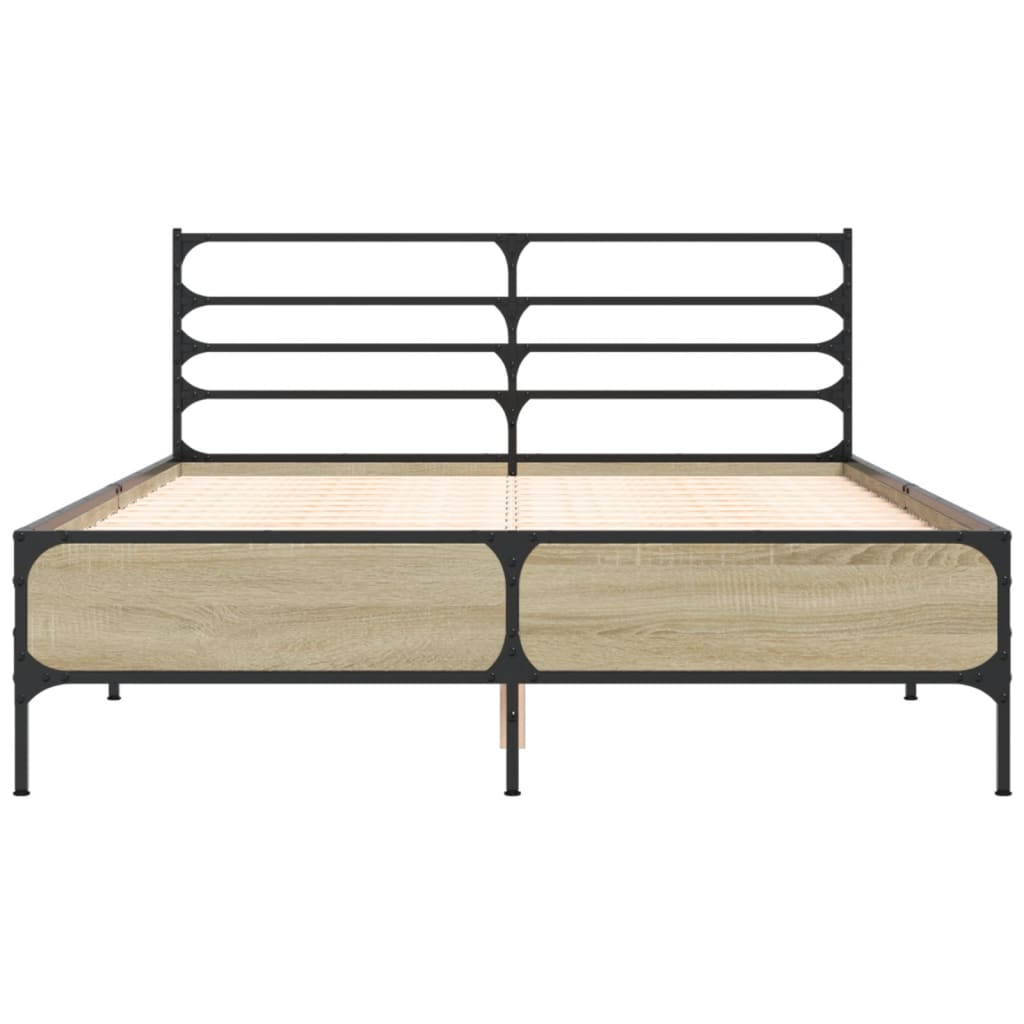 vidaXL Bed Frame without Mattress Sonoma Oak 135x190 cm Double