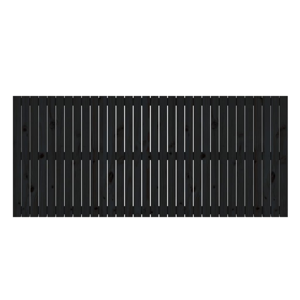 vidaXL Wall Headboard Black 204x3x90 cm Solid Wood Pine