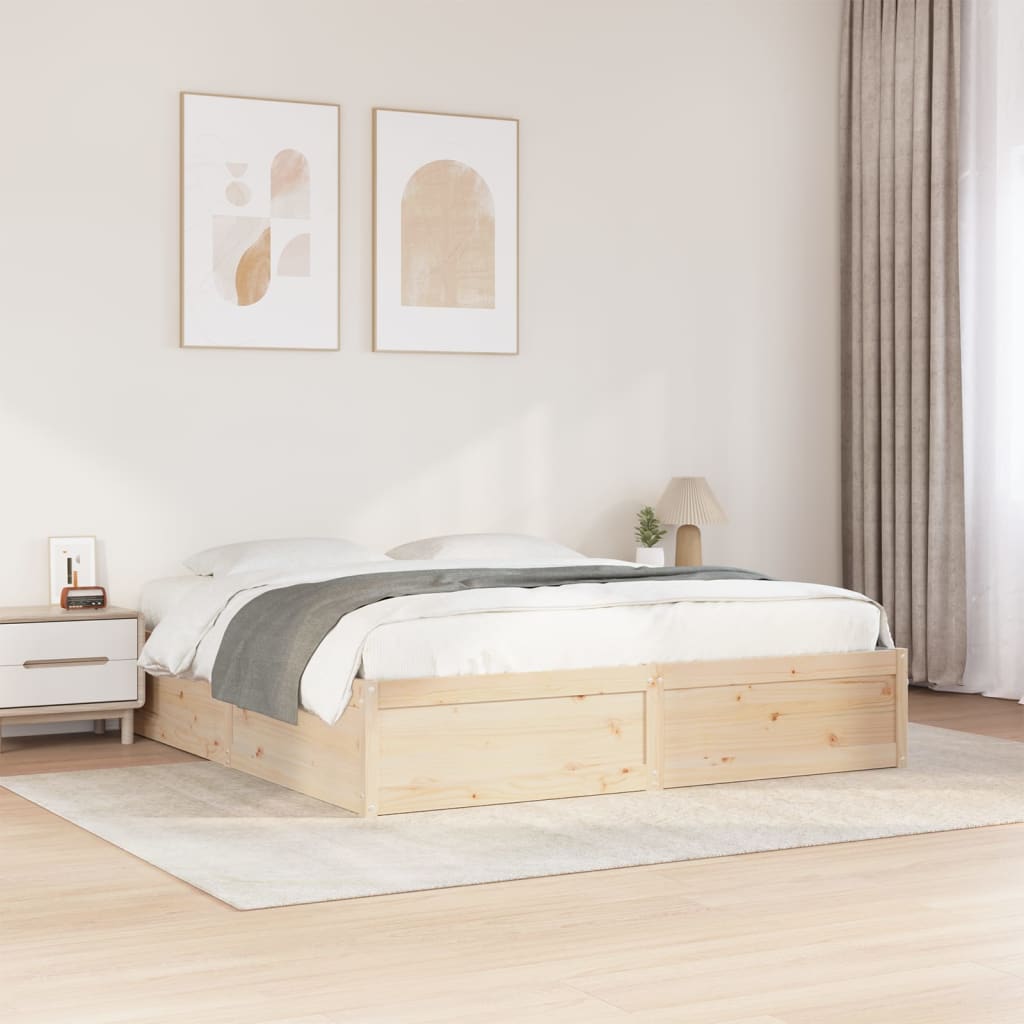 vidaXL Bed Frame without Mattress 200x200 cm Solid Wood Pine