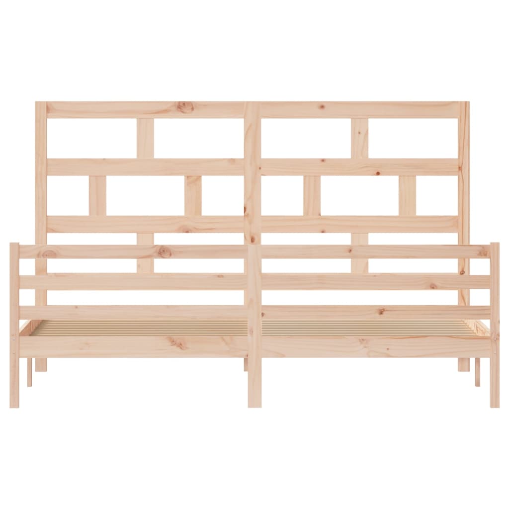 vidaXL Bed Frame without Mattress Solid Wood 200x200 cm (810450+814214)