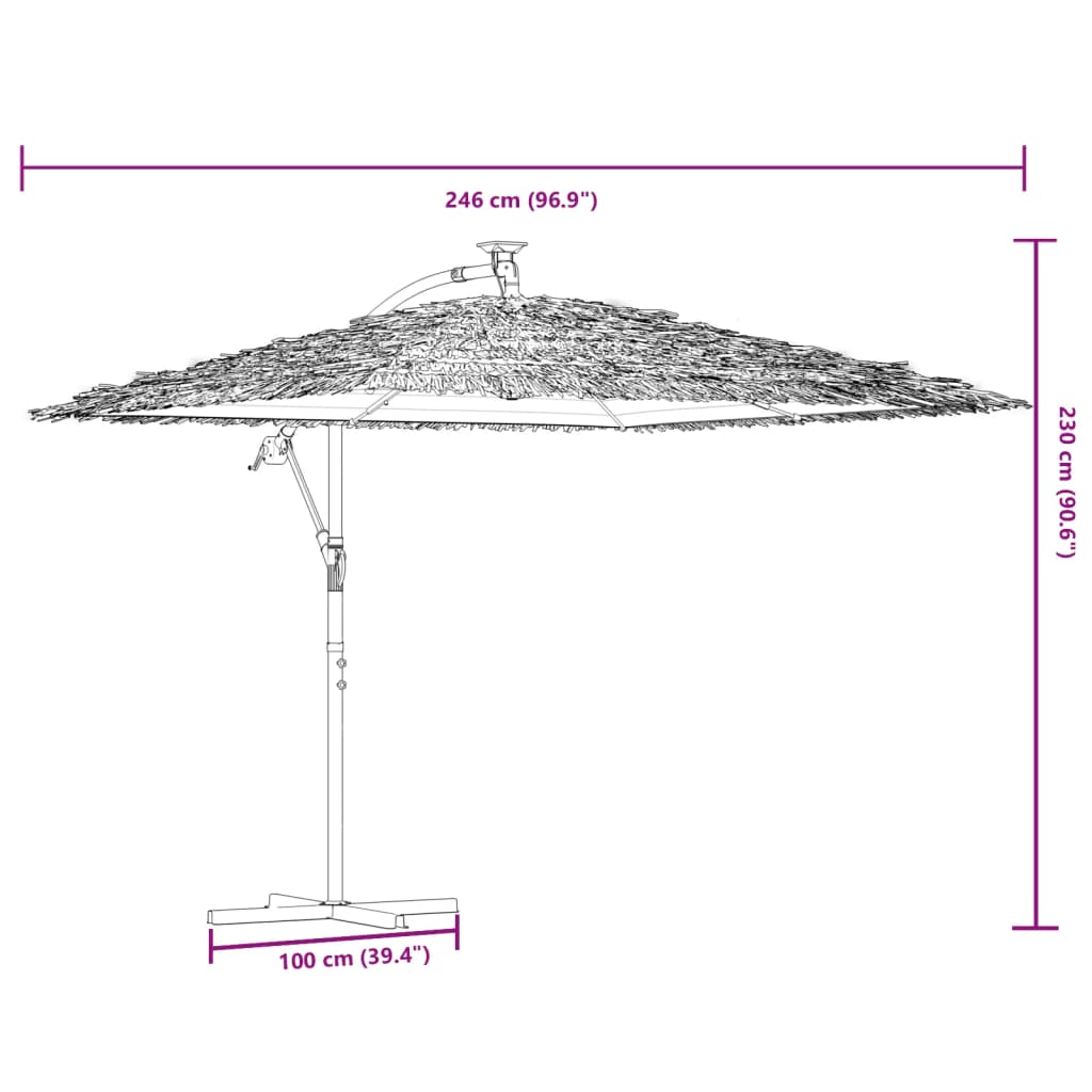 vidaXL Garden Parasol with Steel Pole Blue 246x246x230 cm