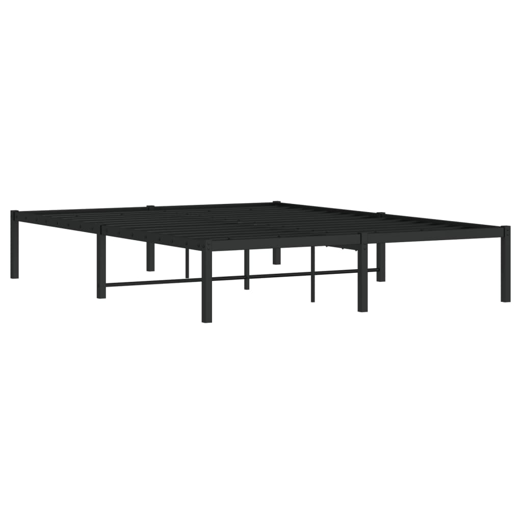 vidaXL Metal Bed Frame without Mattress Black 140x190 cm