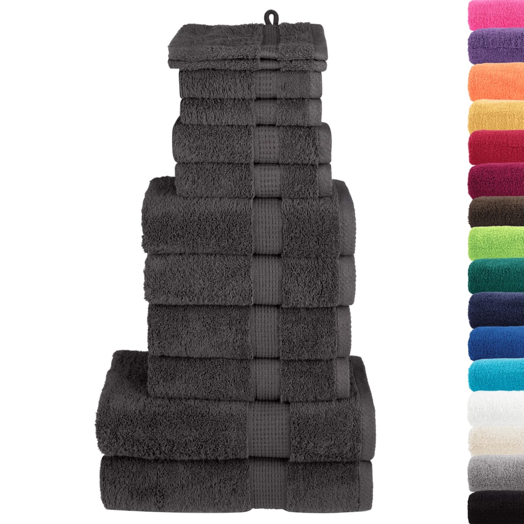 vidaXL 12 Piece Premium Towel Set SOLUND Anthracite 600 gsm