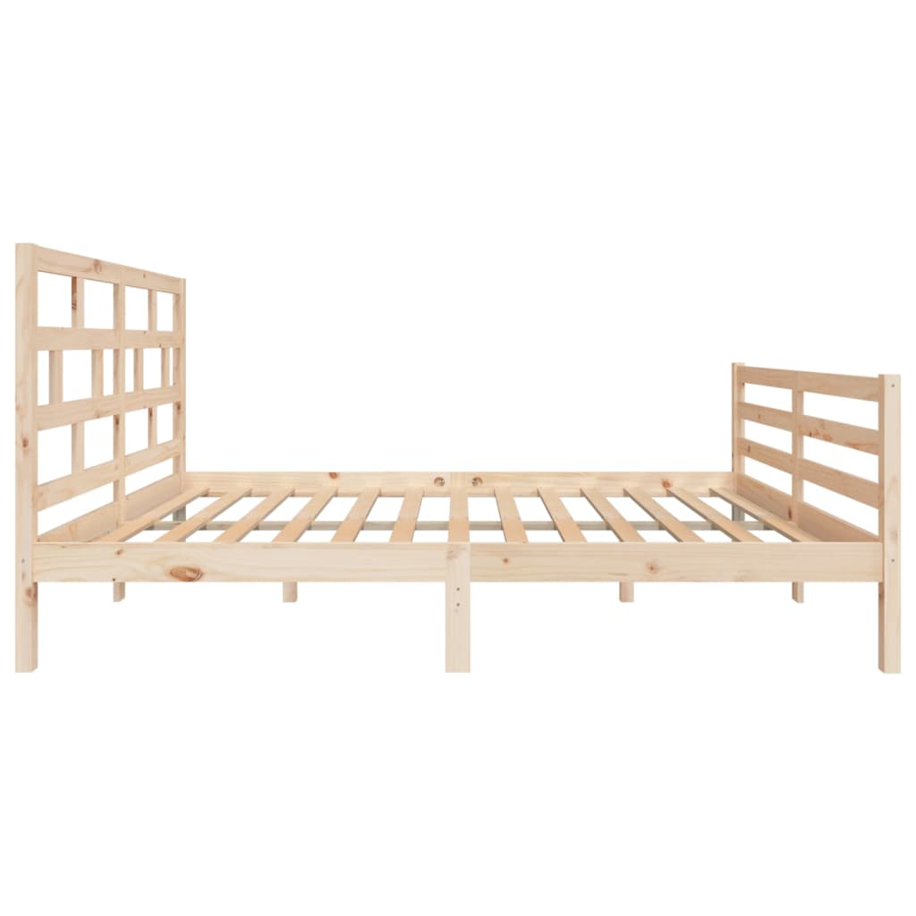 vidaXL Bed Frame without Mattress Solid Wood 140x200 cm (810430+814194)