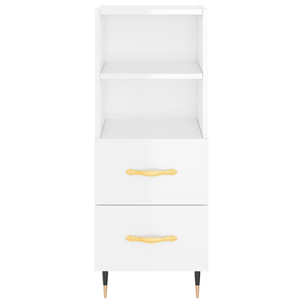 vidaXL Highboard High Gloss White 34.5x34x180 cm Engineered Wood