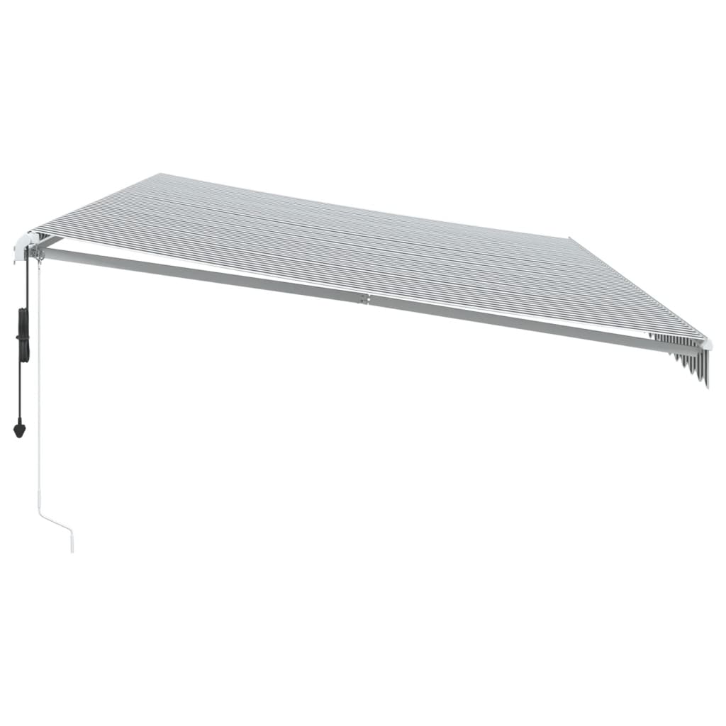 vidaXL Automatic Retractable Awning with LED Anthracite&White 600x350 cm