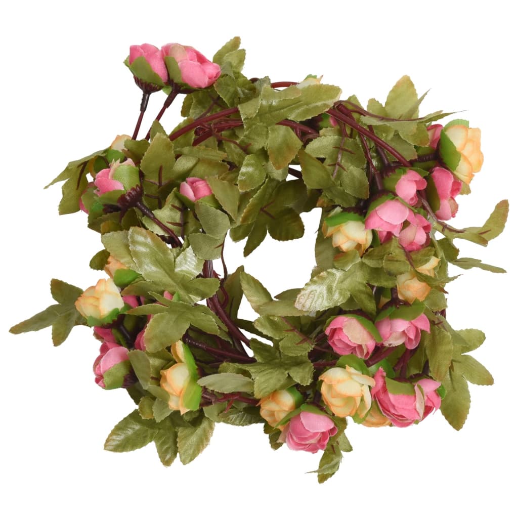 vidaXL Christmas Flower Garlands 6 pcs Pink 215 cm