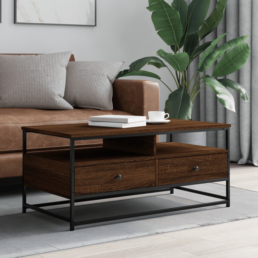 vidaXL Coffee Table Brown Oak 100x51x45 cm Engineered Wood