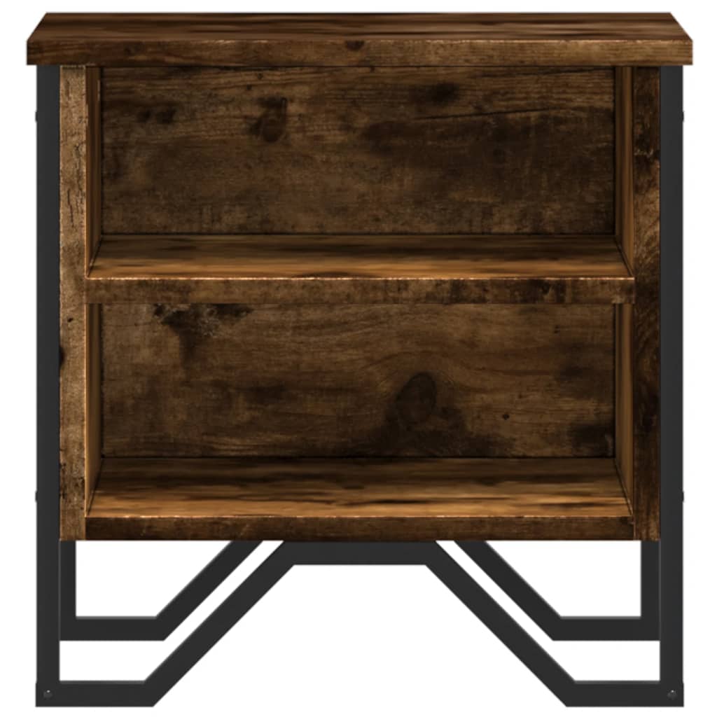 vidaXL Bedside Cabinet Smoked Oak 40x30x40 cm Engineered Wood