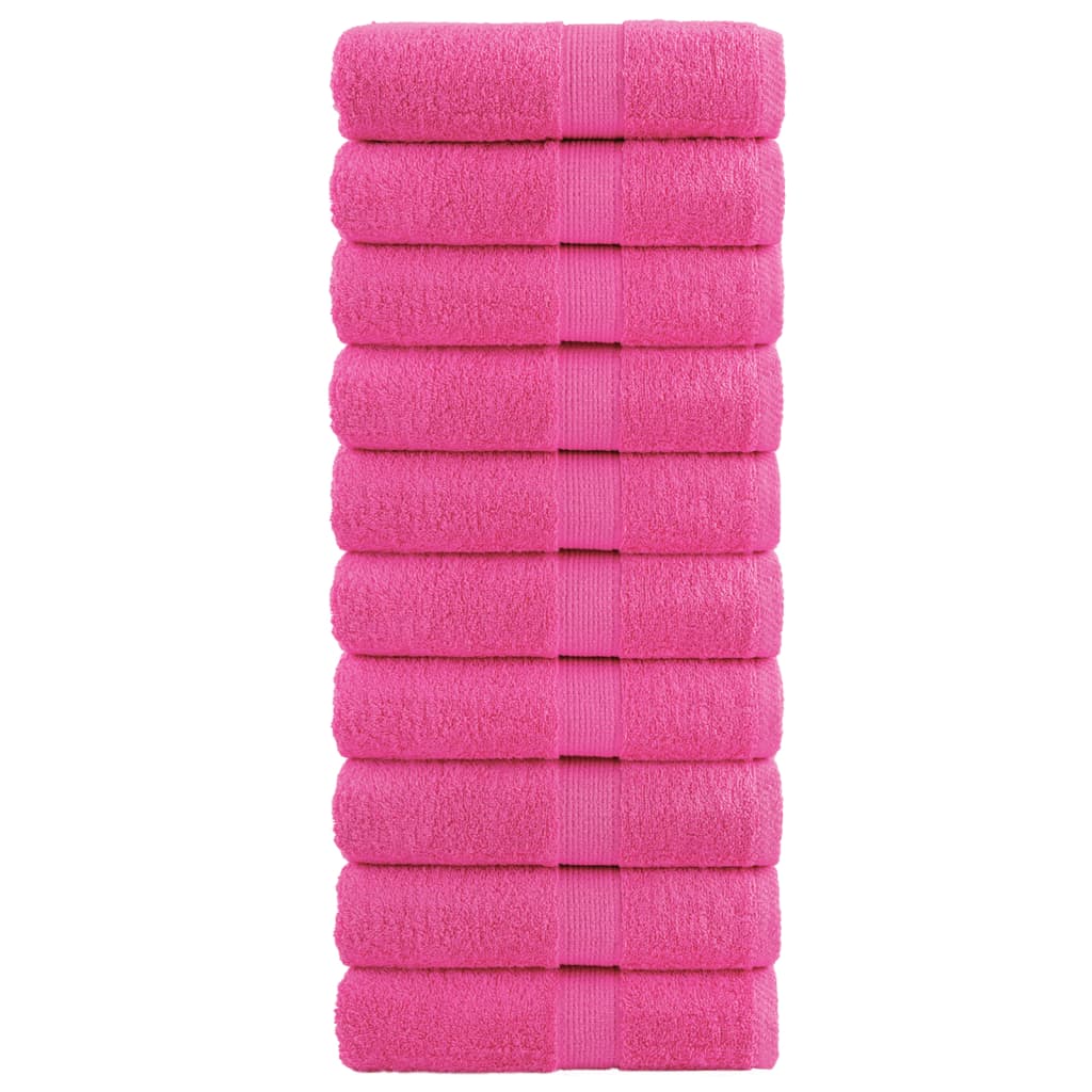 vidaXL Premium Guest Towels SOLUND 10 pcs Pink 30x50 cm 600 gsm