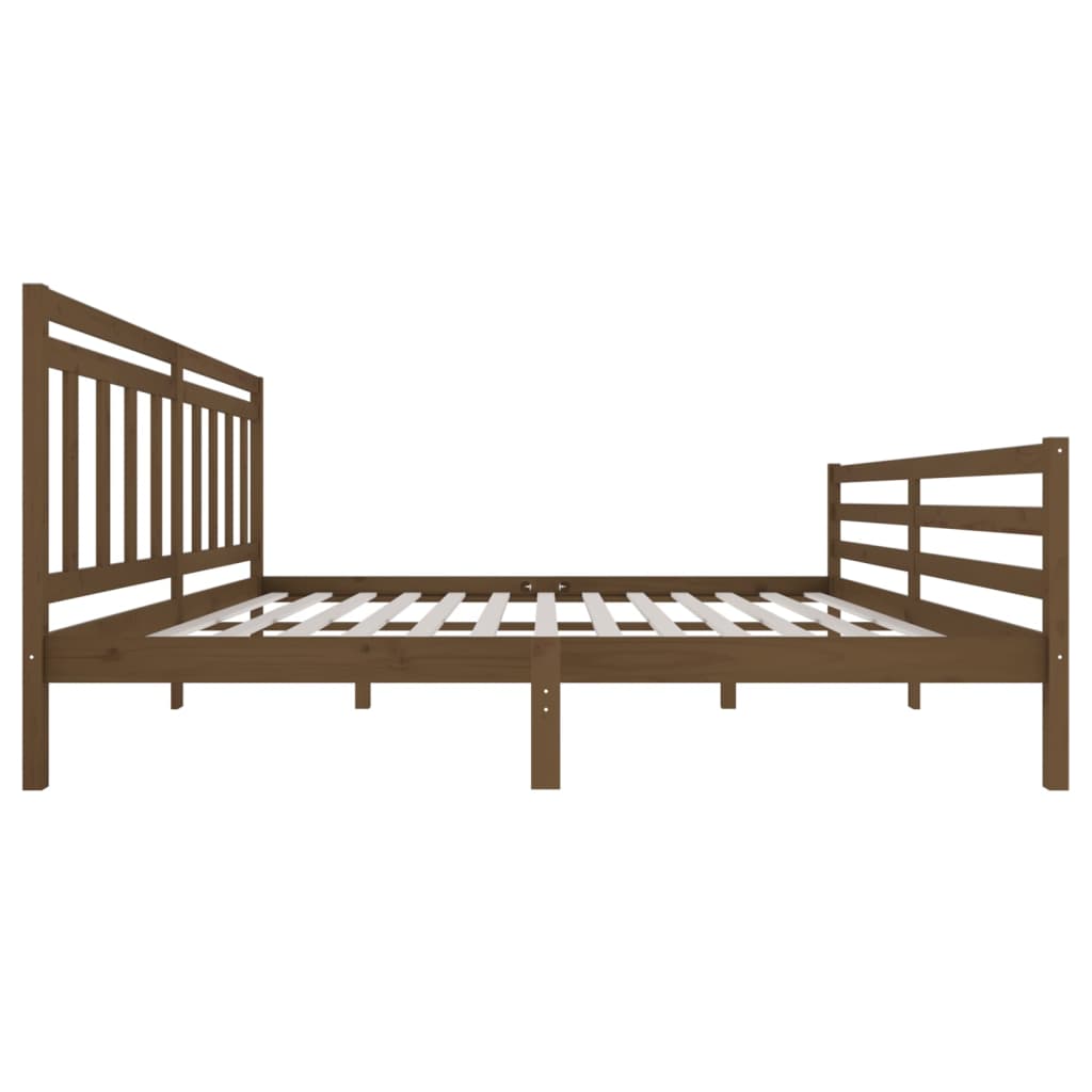 vidaXL Bed Frame without Mattress Honey Brown Solid Wood 200x200 cm (810453+814117)