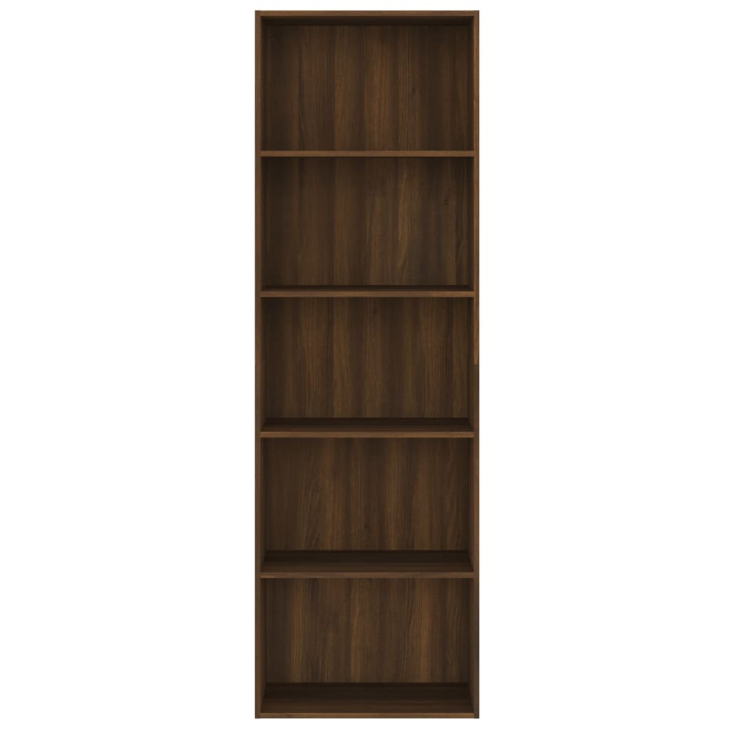vidaXL 5-Tier Book Cabinet Brown Oak 60x30x189 cm Engineered Wood
