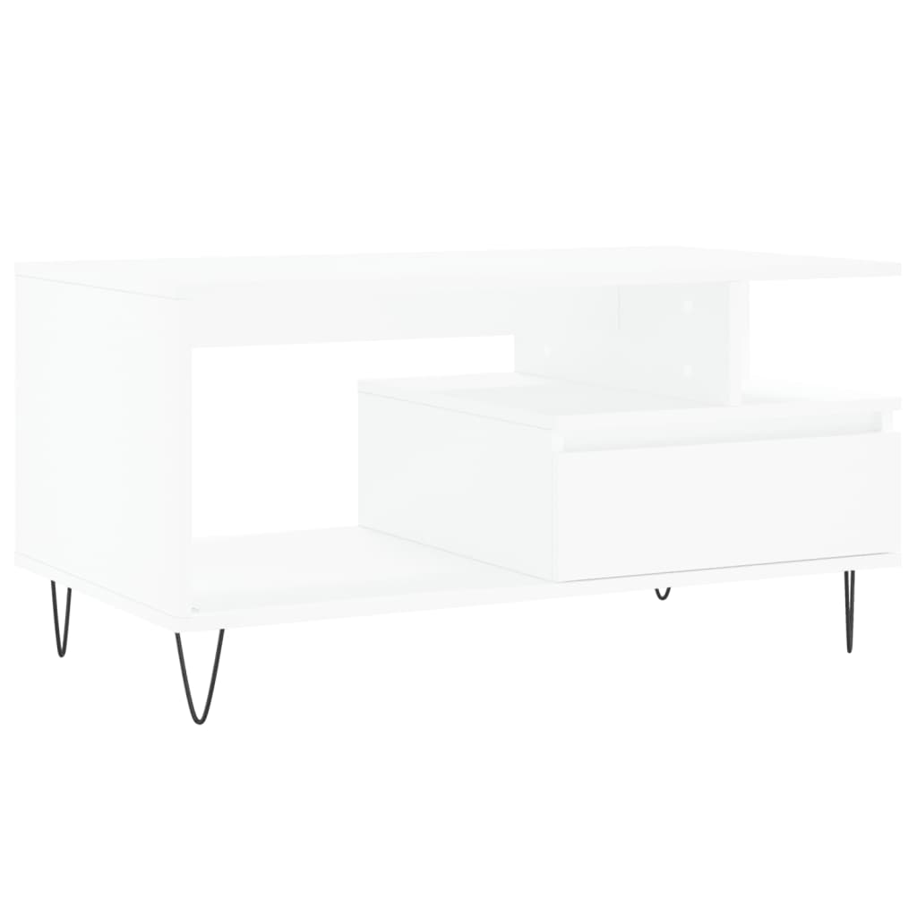 vidaXL Coffee Table White 90x49x45 cm Engineered Wood