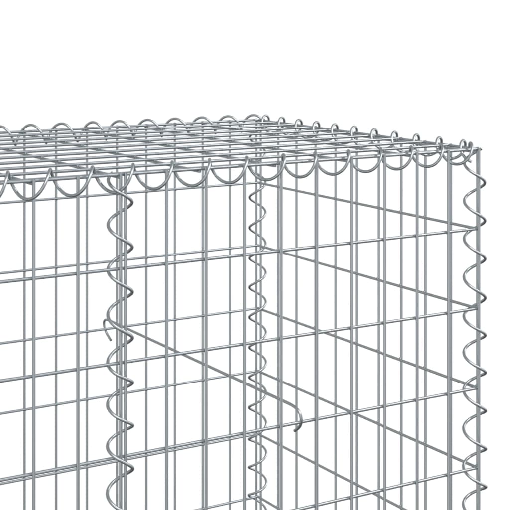 vidaXL Gabion Basket with Cover 800x100x100 cm Galvanised Iron