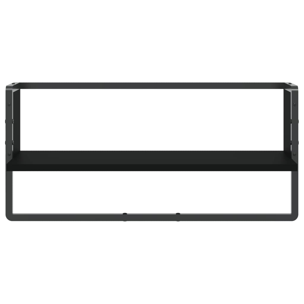 vidaXL Wall Shelf with Bar Black 65x25x30 cm