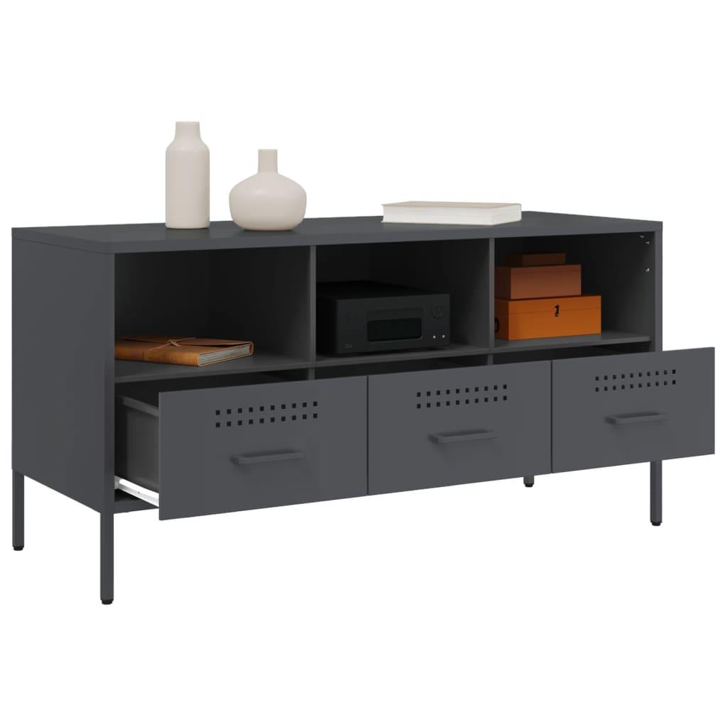 vidaXL TV Cabinet Anthracite 100.5x39x50.5 cm Steel