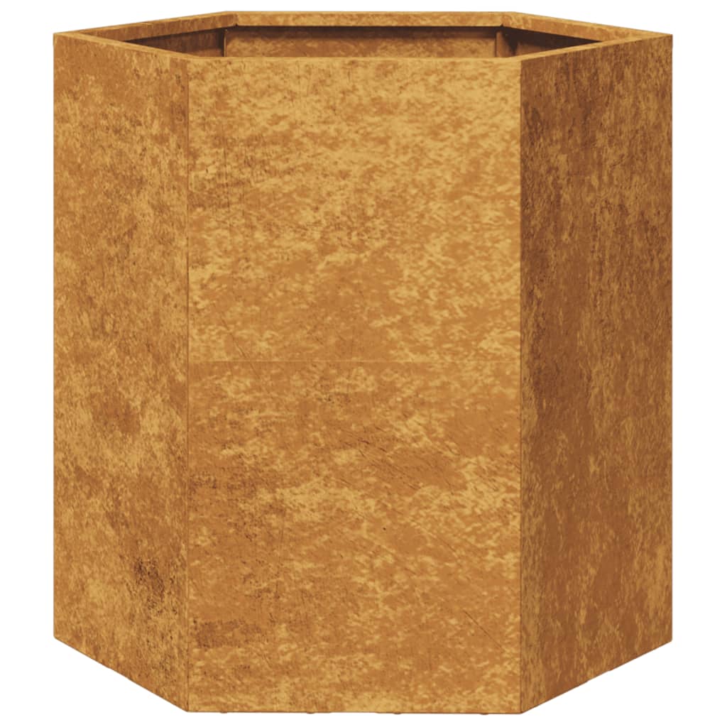 vidaXL Garden Planter Hexagon 46x40x45 cm Corten Steel