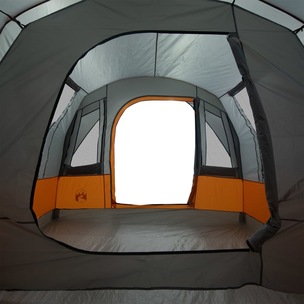 vidaXL Camping Tent Tunnel 3-Person Grey and Orange Waterproof