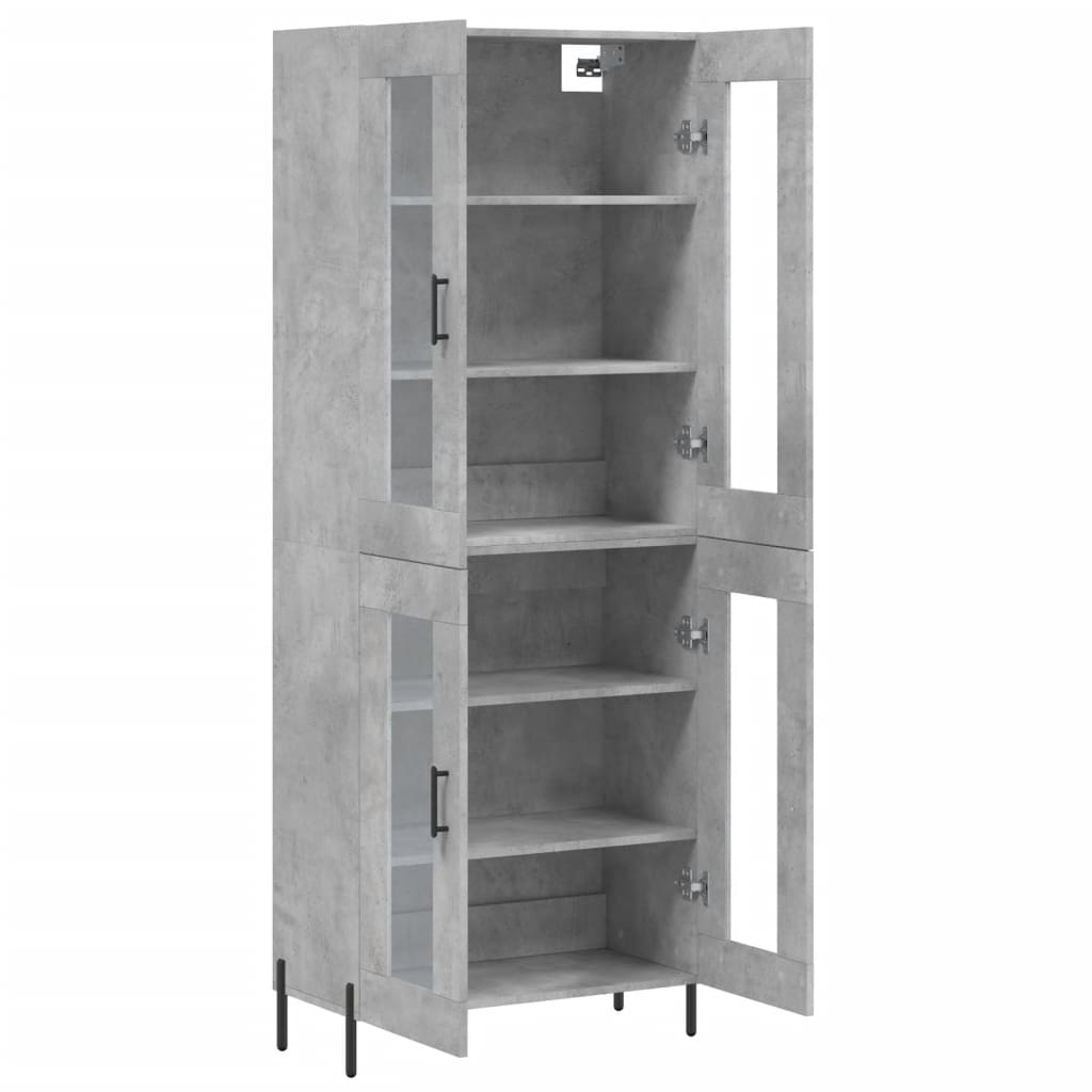 vidaXL Highboard Concrete Grey 69.5x34x180 cm Engineered Wood