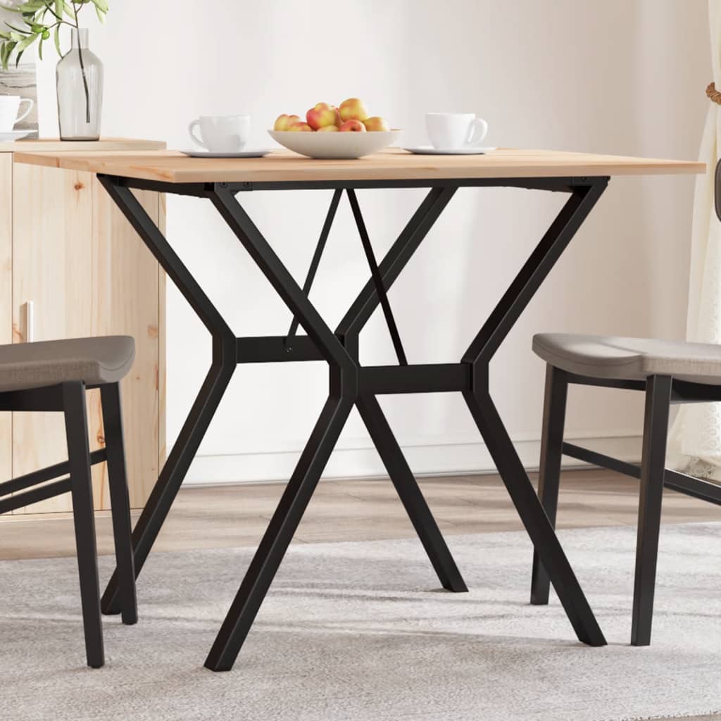 vidaXL Dining Table Y-Frame 90x90x75 cm Solid Wood Pine and Cast Iron