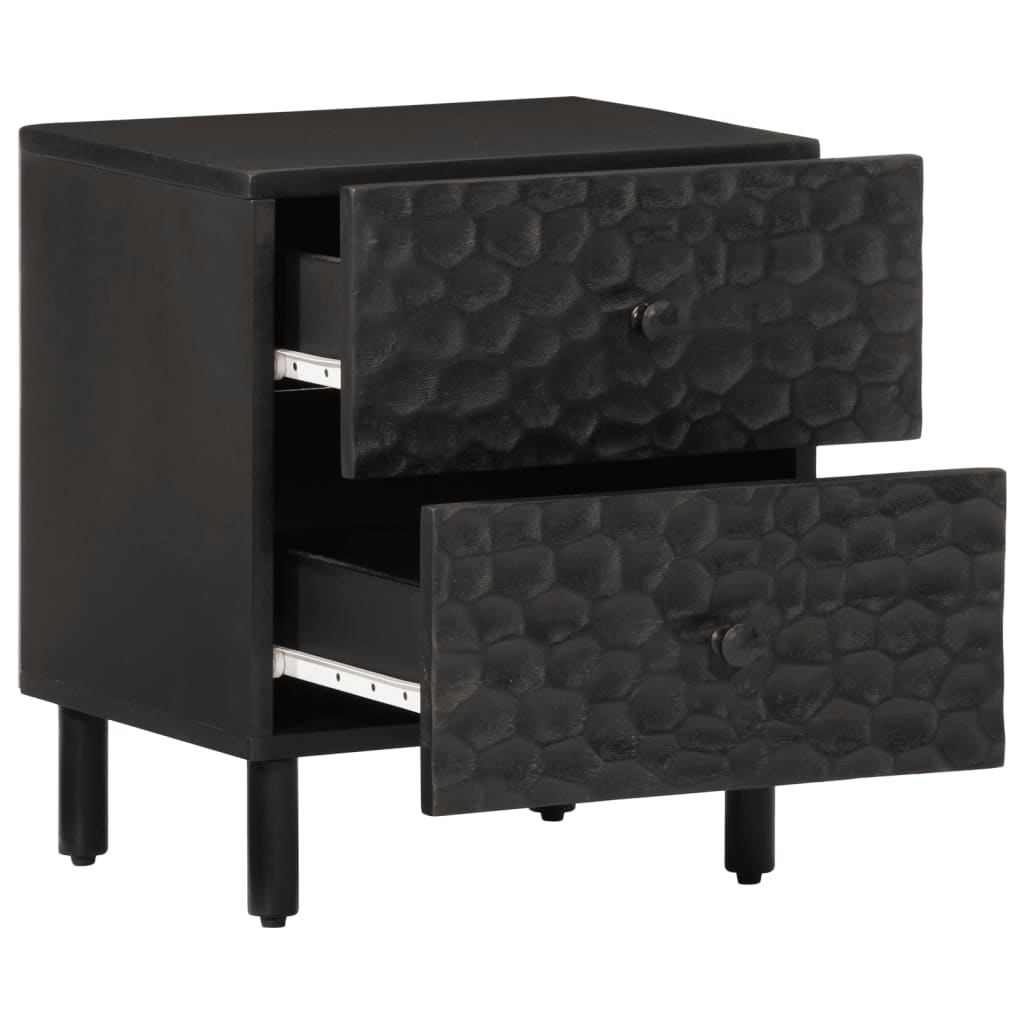 vidaXL Bedside Cabinets 2 pcs Black 40x33x46 cm Solid Wood Mango