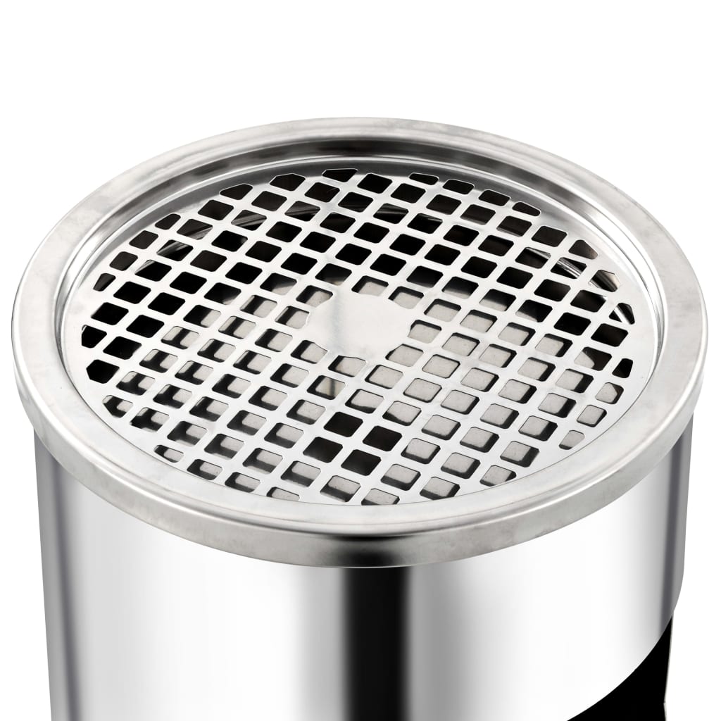 vidaXL Ashtray Dustbin Hotel 30 L Stainless Steel