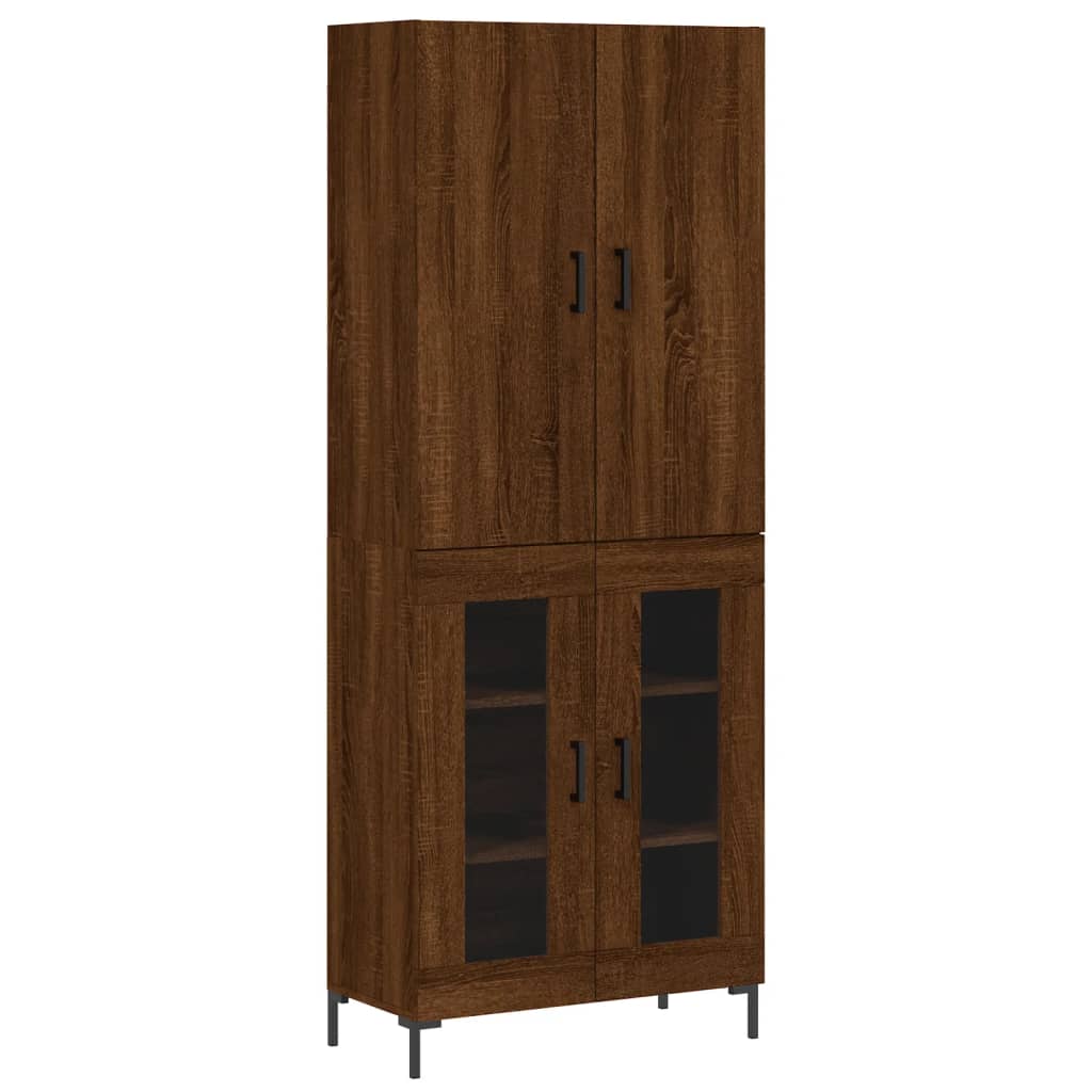 vidaXL Highboard Brown Oak 69.5x34x180 cm Engineered Wood