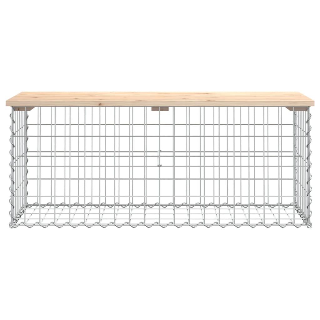 vidaXL Garden Bench Gabion Design 103x44x42 cm Solid Wood Pine