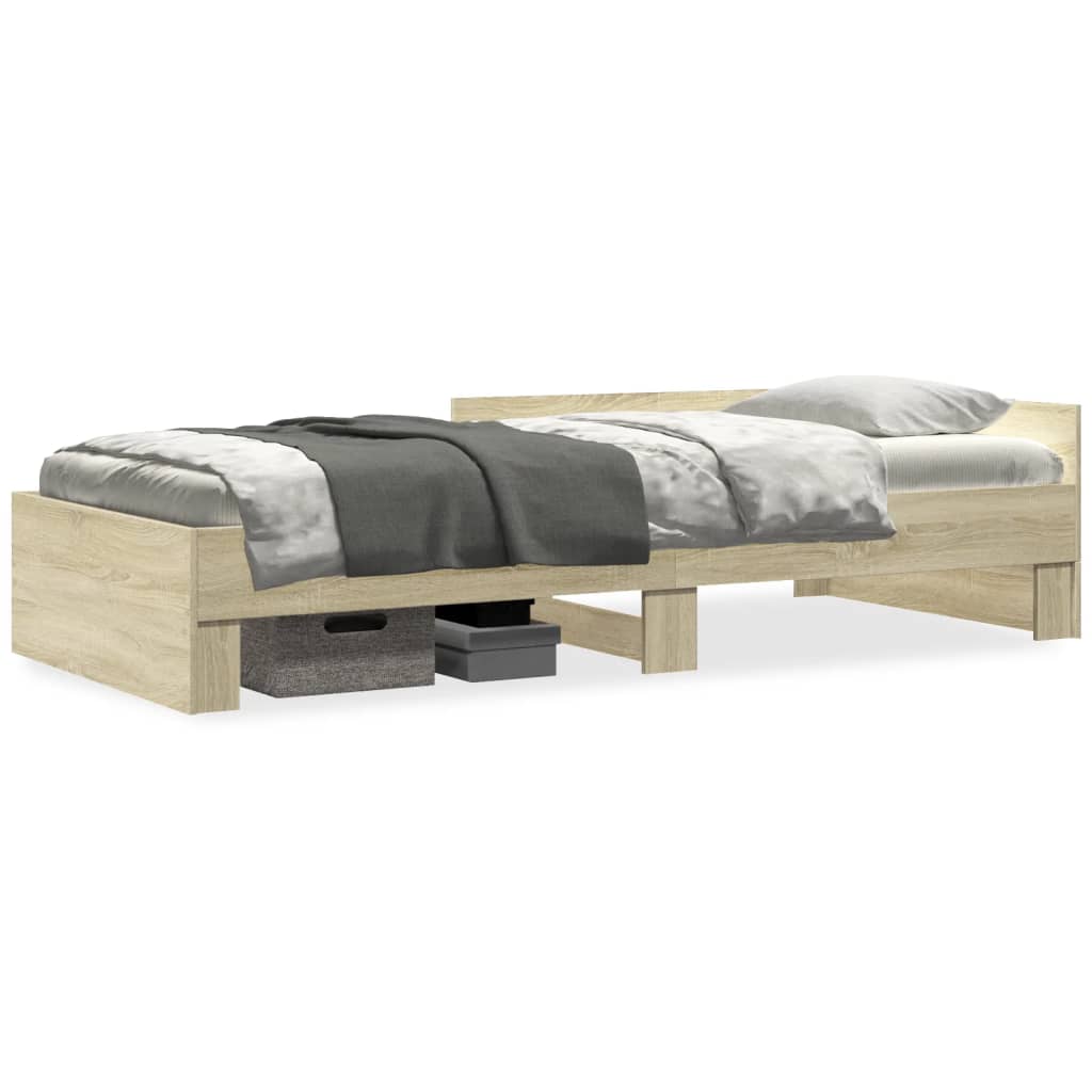 vidaXL Bed Frame without Mattress Sonoma Oak 90x200 cm Engineered Wood