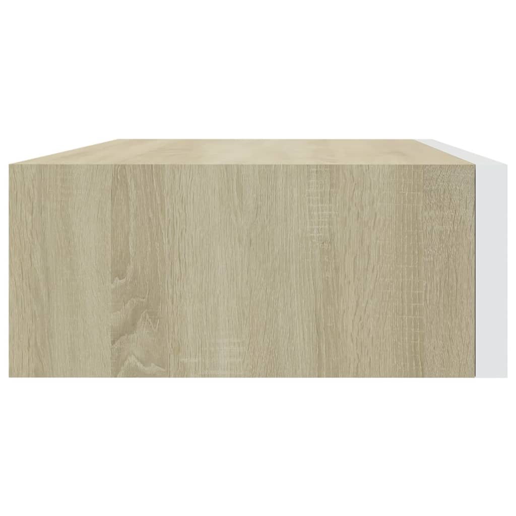 vidaXL Wall Drawer Shelves 2 pcs Oak and White 40x23.5x10cm MDF