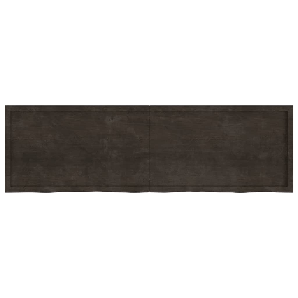 vidaXL Bathroom Countertop Dark Brown 200x60x(2-6) cm Treated Solid Wood