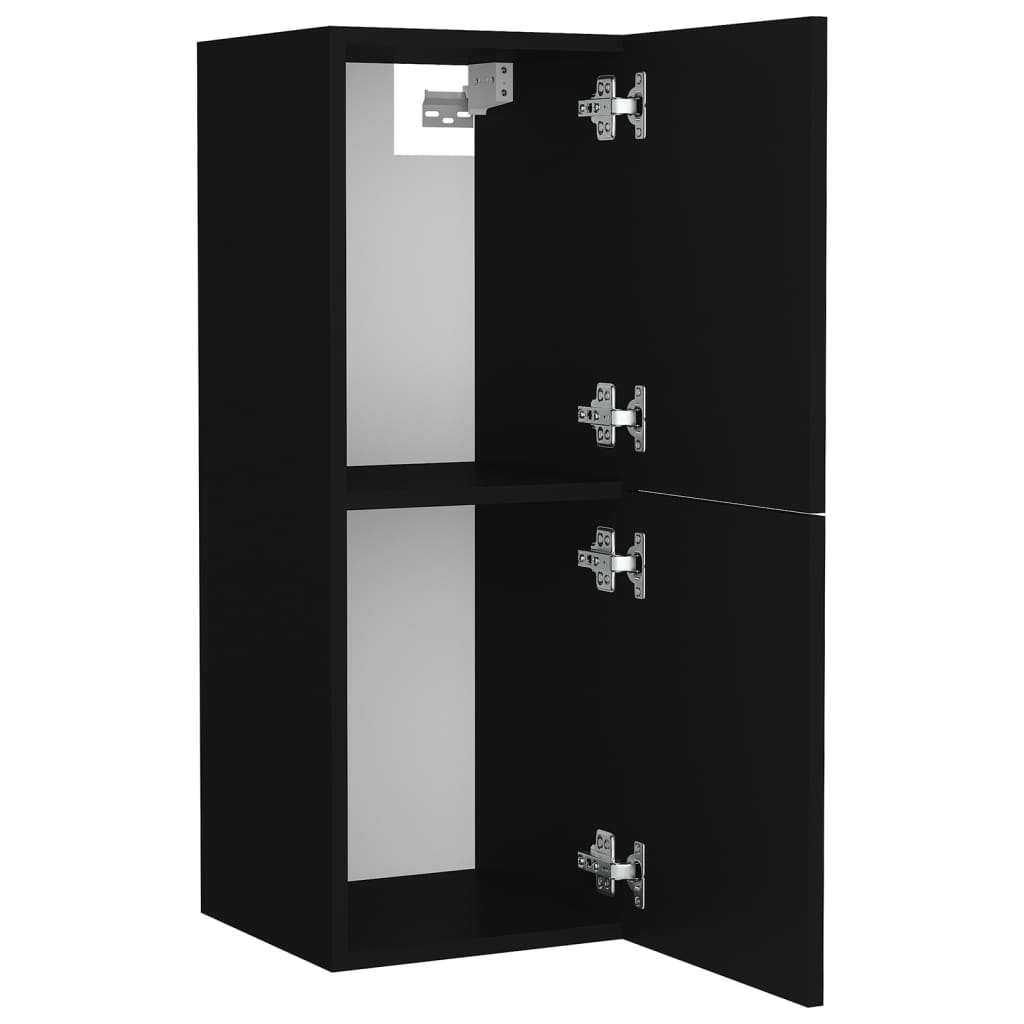 vidaXL Bathroom Furniture Set Black Engineered Wood