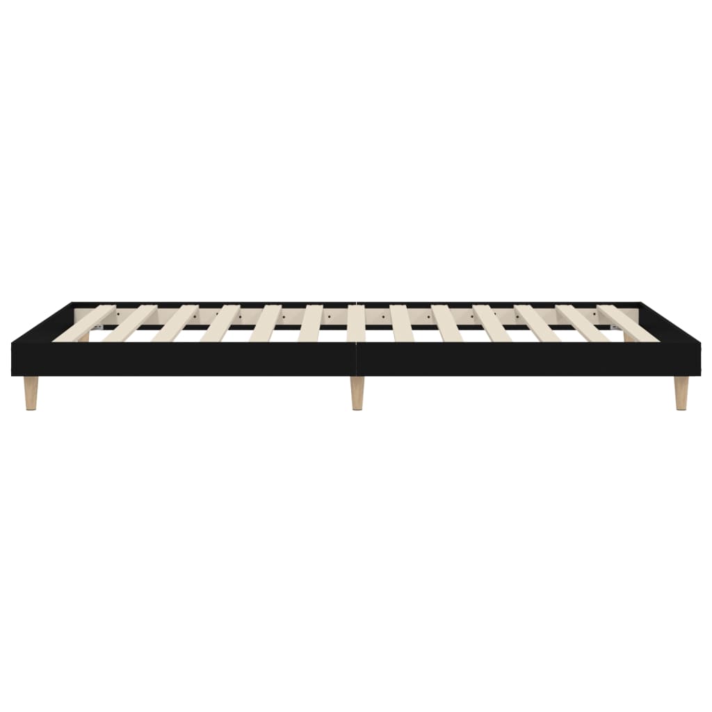 vidaXL Bed Frame without Mattress Black 100x200 cm Engineered Wood