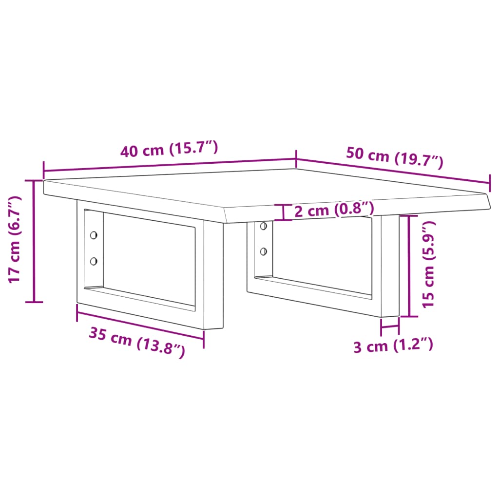 vidaXL Basin Shelf Wall Mounted Steel and Solid Wood Oak