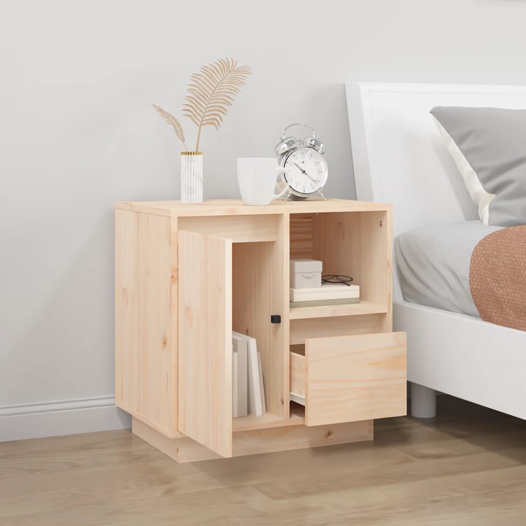 vidaXL Bedside Cabinet 50x34x50 cm Solid Wood Pine