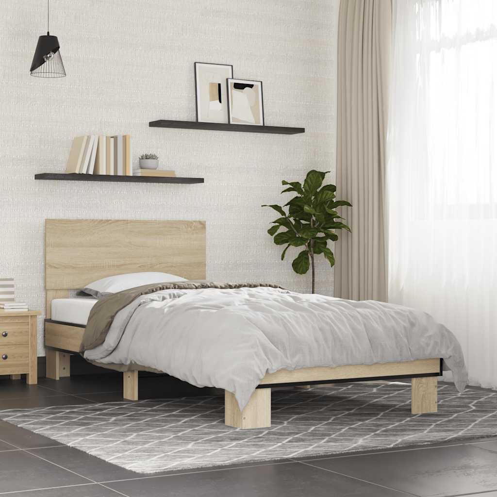 vidaXL Bed Frame without Mattress Sonoma Oak 90x200 cm