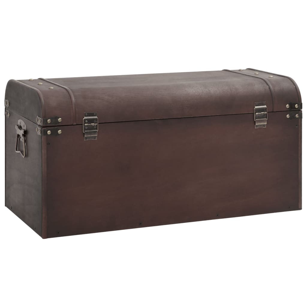 vidaXL Treasure Chest with Latches Dark Brown 79.5x39.5x39.5 cm Plywood