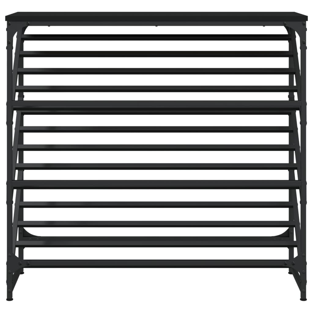 vidaXL Shoe Rack Black 90x30x85 cm Engineered Wood