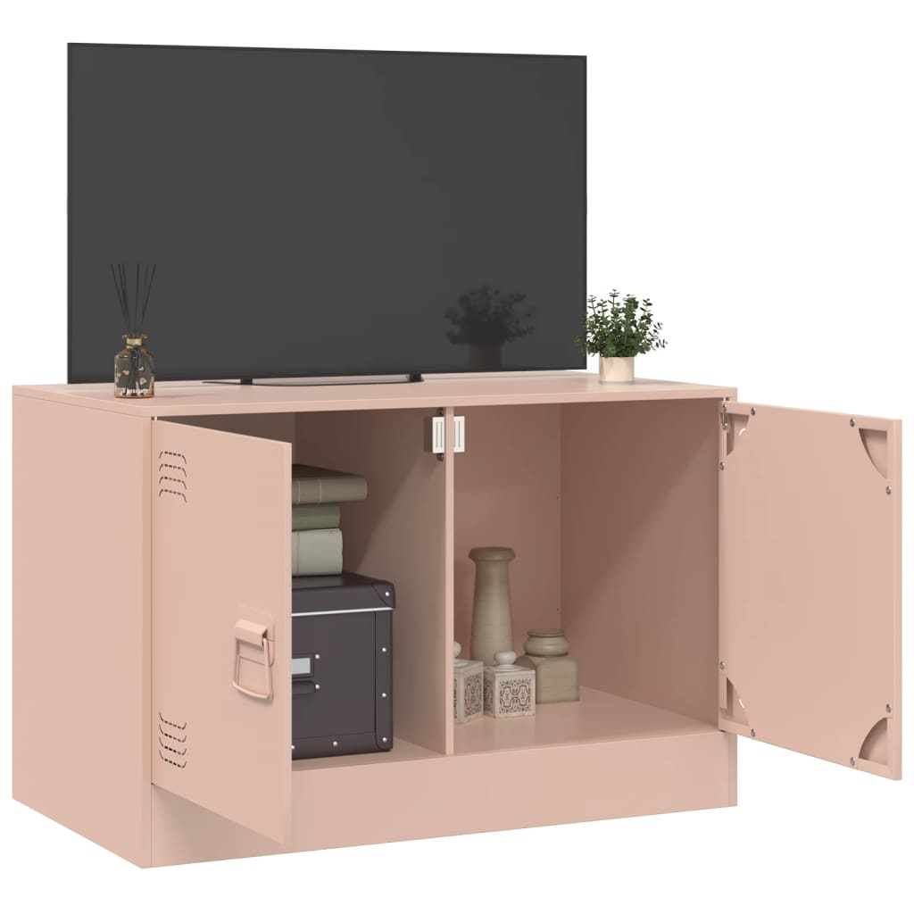 vidaXL TV Cabinet Pink 67x39x44 cm Steel