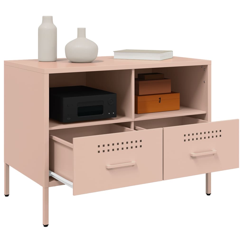 vidaXL TV Cabinet Pink 68x39x50.5 cm Steel