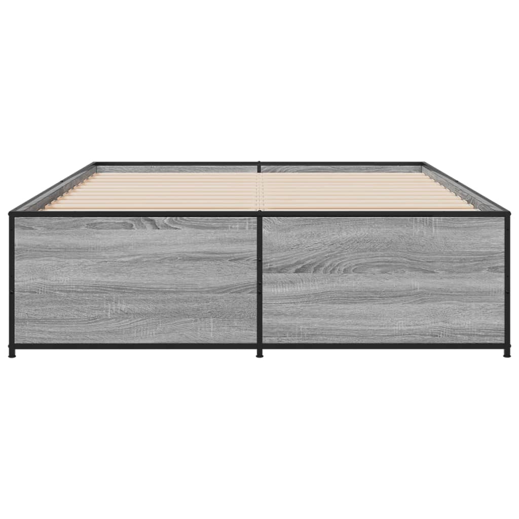 vidaXL Bed Frame without Mattress Grey Sonoma 120x200 cm