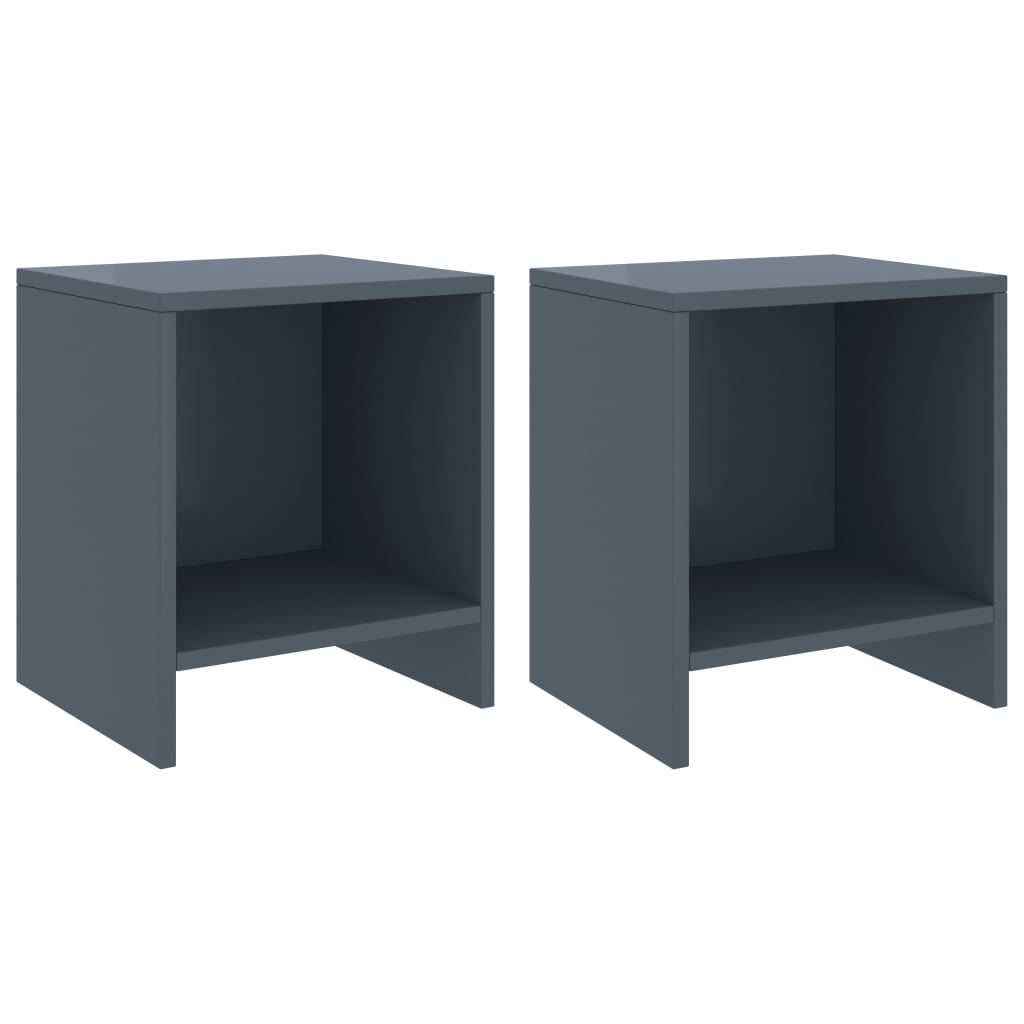 vidaXL Bedside Cabinets 2 pcs Light Grey 35x30x40 cm Solid Pinewood