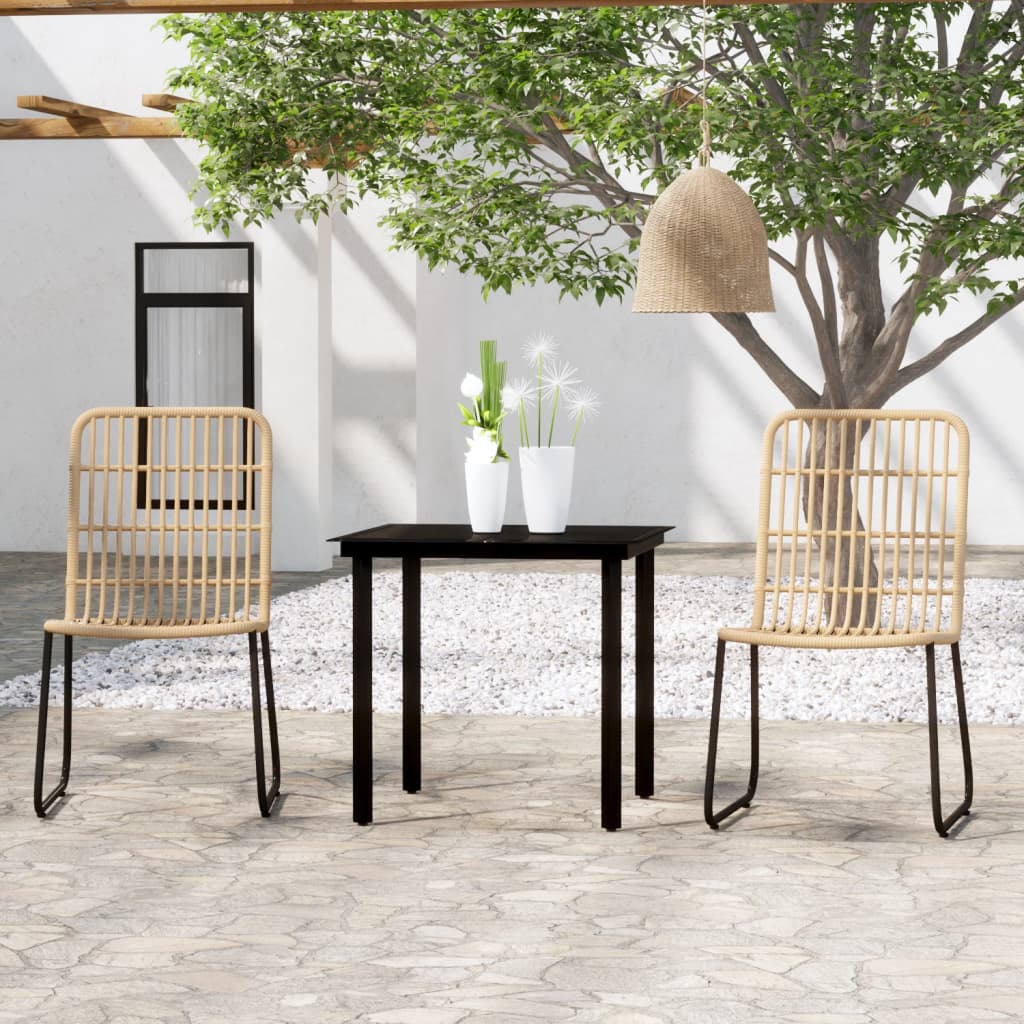 vidaXL 3 Piece Garden Dining Set Oak