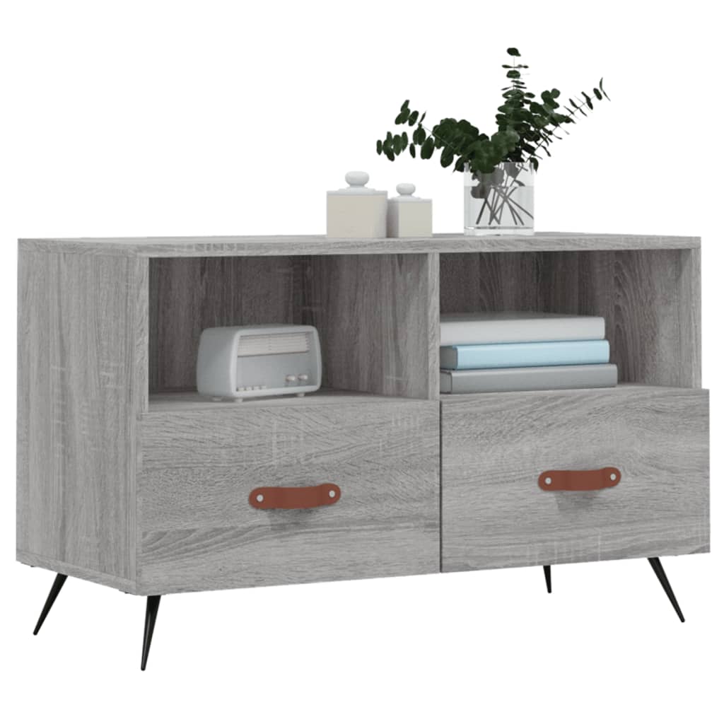 vidaXL TV Cabinet Grey Sonoma 80x36x50 cm Engineered Wood